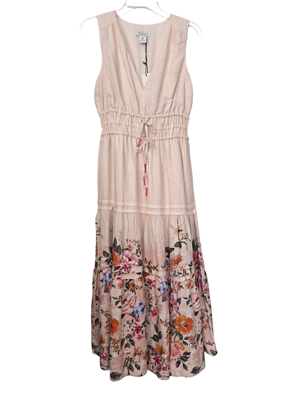 Rachel Zoe Blush Pink Floral Tiered Maxi Dress with Pockets! - Picture 3 of 8